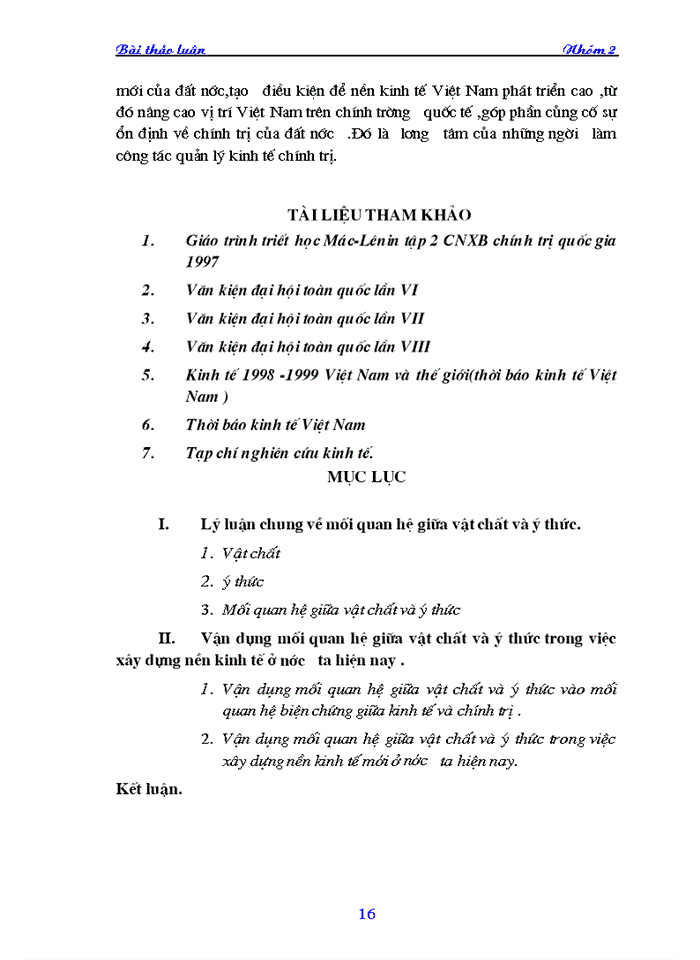 image for page Phân tích mối quan hệ biện chứng giữa vật chất và ý thức. Ý nghĩa phương pháp luận. Sự vận dụng của Đảng ta trong quá trình đổi mới đất nước