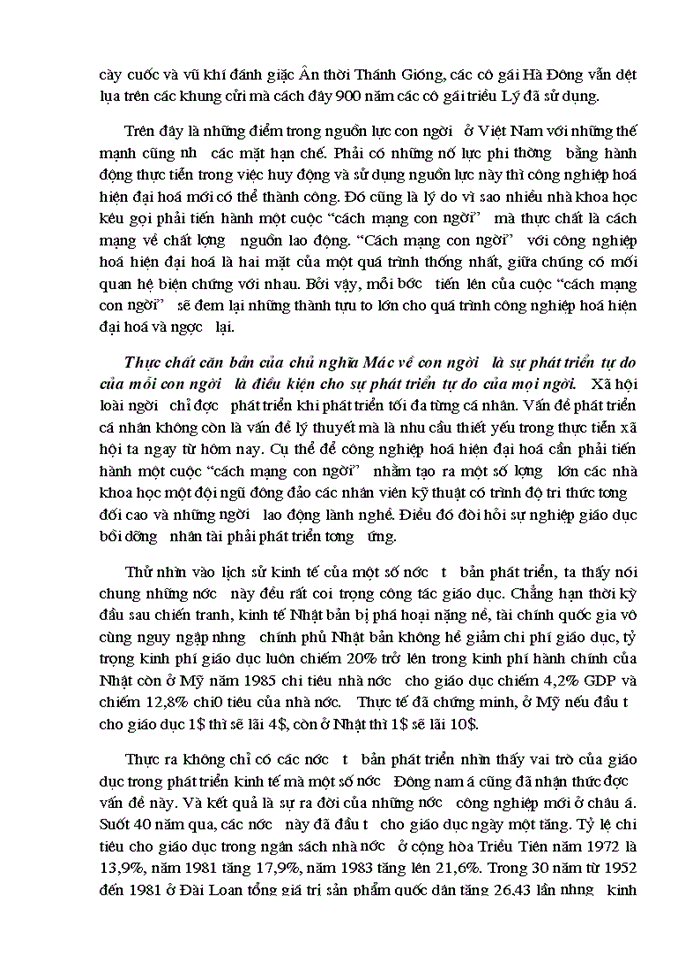 image for page Vai trò của con người trong quá trình công nghiệp hoá, hiện đại hóa đất nứơc