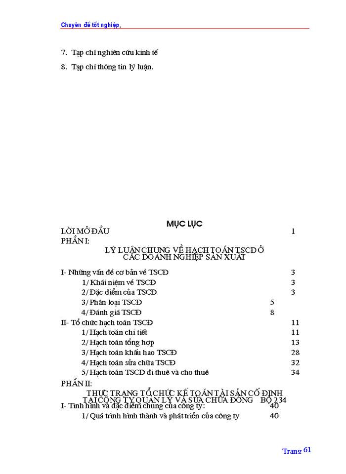 image for page TỔ CHỨC HẠCH TOÁN TSCĐ VỚI VIỆC NÂNG CAO HIỆU QUẢ SỬ DỤNG TSCĐ Ở CÔNG TY QUẢN LÝ VÀ SỬA CHỮA ĐƯỜNG BỘ 234