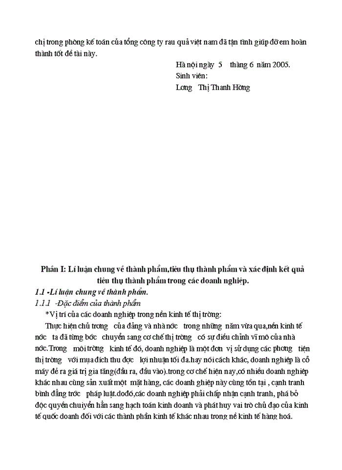 image for page Tổ chức hạch toán thành phẩm, tiêu thụ thành phẩm ở công ty rau quả việt nam