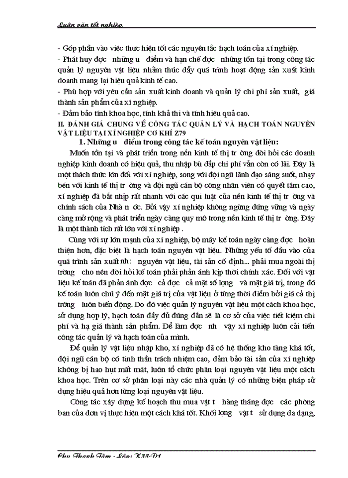 image for page Vận dụng chuẩn mực kế toán để hoàn thiện phương pháp kế toán nguyên vật liệu tại Xí nghiệp Cơ khí  Z79