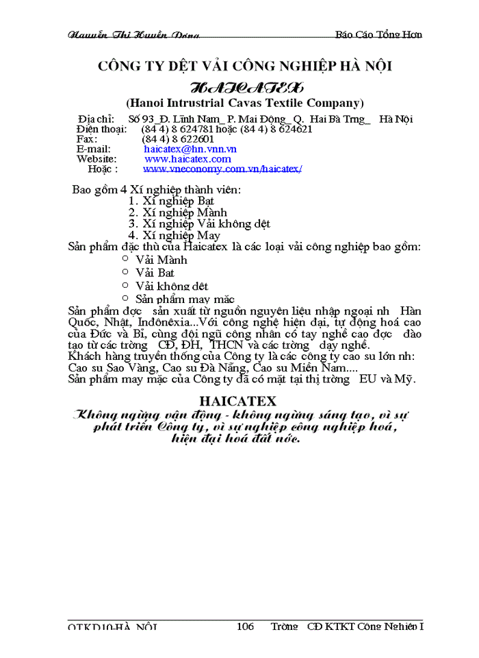 image for page Thực trạng công tác hoạch định chiến lược và kế hoạch phát triển của công ty dệt vải công nghiệp Hà Nội