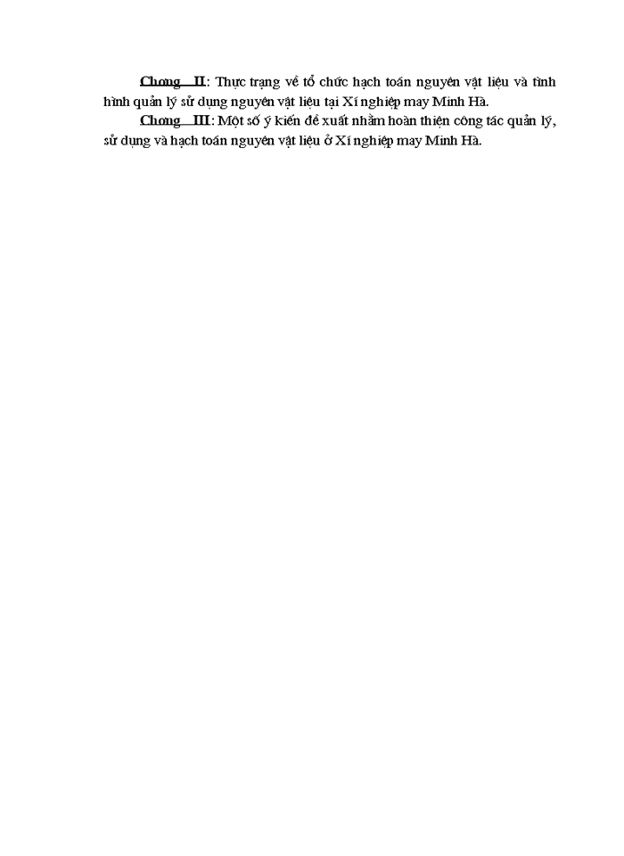 image for page Tổ chức kế toán nguyên vật liệu và phân tích tình hình quản lý sử dụng nguyên vật liệu tại Xí nghiệp may Minh Hà