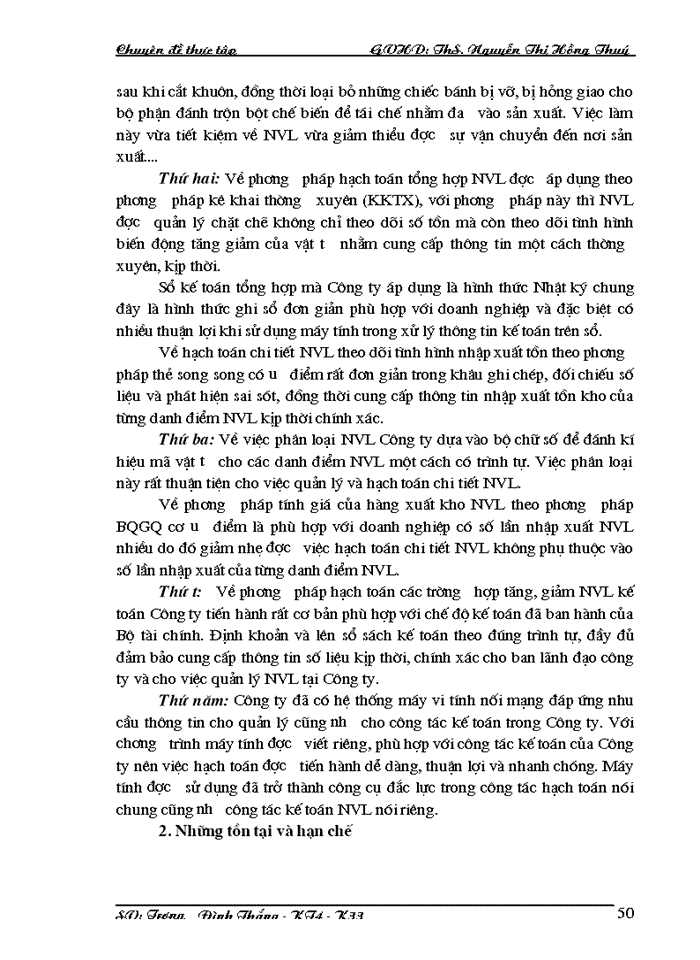 image for page Hoàn thiện hạch toán nguyên vật liệu tại Công ty Cổ phần Bánh kẹo Hải Châu