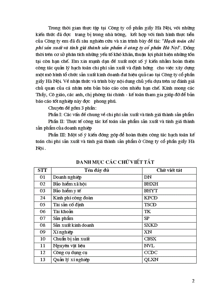 Hạch toán chi phí sản xuất và tính giá thành sản phẩm ở công ty cổ phần Hà Nội