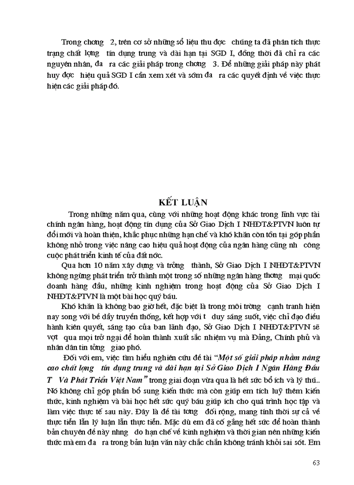 image for page Giải pháp nhằm nâng cao chất lượng tín dụng trung và dài hạn tại Sở Giao Dịch I Ngân Hàng Đầu Tư Và Phát Triển Việt Nam