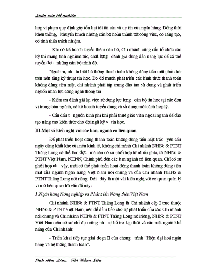 image for page Mở rộng hoạt động thanh toán không dùng tiền mặt tại Chi nhánh NHNo & PTNT Thăng Long