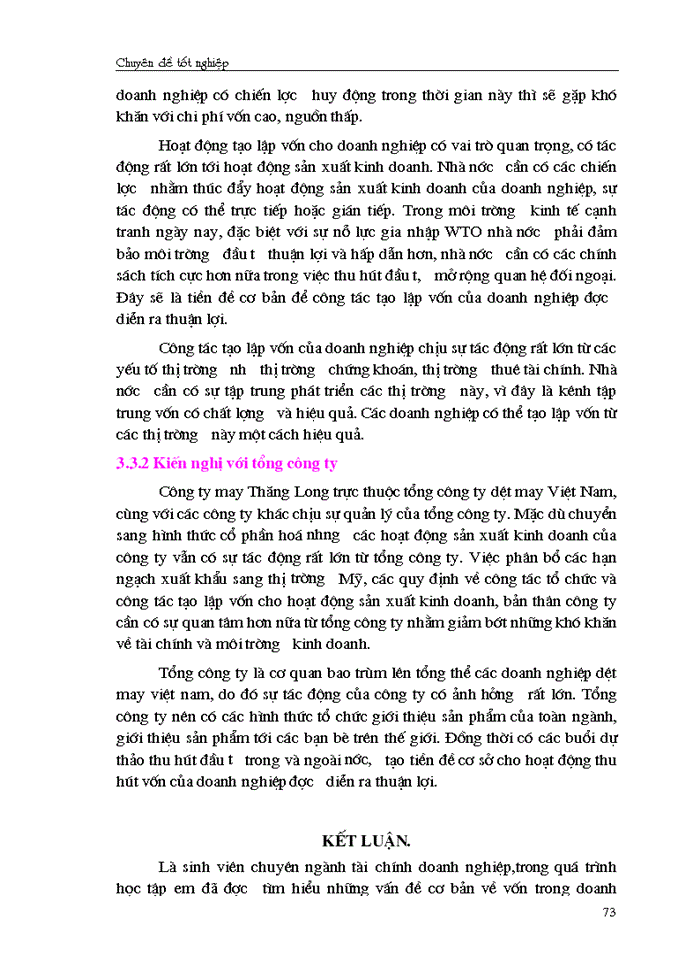 image for page Giải pháp chủ yếu tạo lập vốn cho hoạt động sản xuất kinh doanh ở Công ty cổ phần May Thăng Long