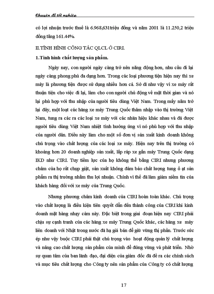 image for page Nghiờn cứu ỏp dụng hệ thống quản lý chất lượng trong việc nhập khẩu linh kiện và lắp ráp xe gắn máy của Công ty Quan hệ Quốc tế Đầu tư sản xuất