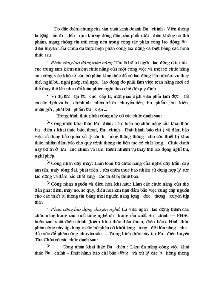 image for page Các biện pháp hoàn thiện công tác tổ chức lao động tại Bưu điện huyện Tủa chùa