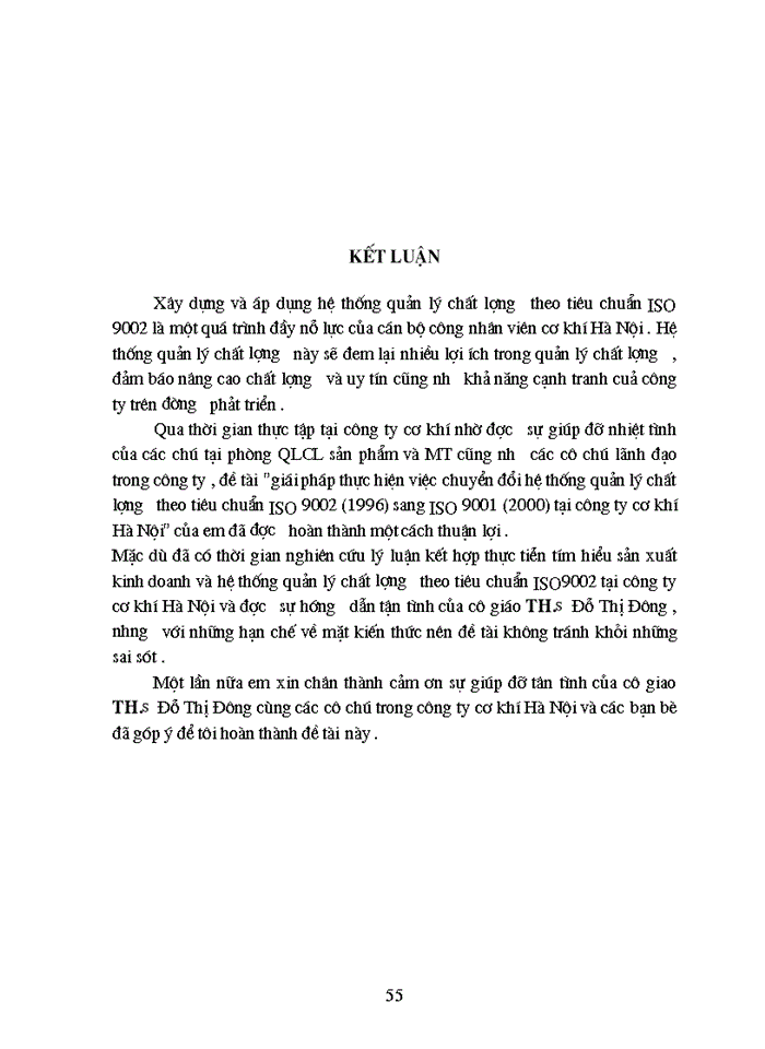 image for page Giải pháp thực hiện việc chuyển đổi hệ thống quản lý chất lượng theo tiêu chuẩn iso 9002:1994 sang iso 9001: 2000  tại công ty cơ khí Hà Nội