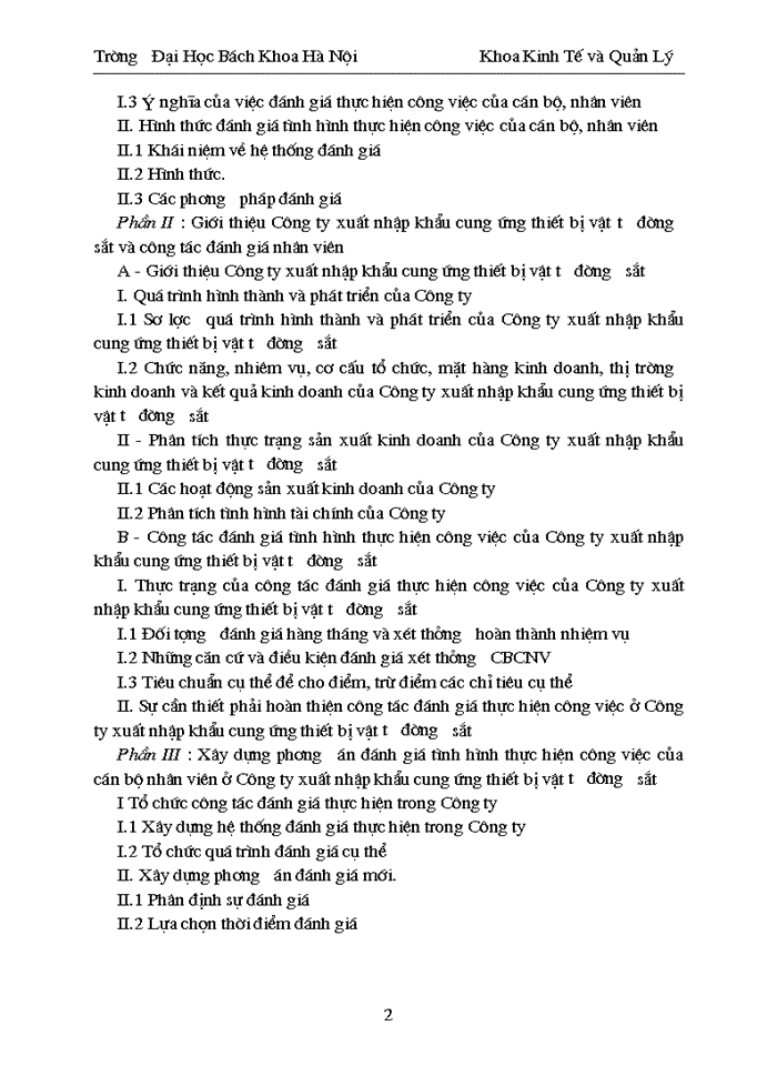 image for page Nghiên cứu và xây dựng chỉ tiêu đánh giá thực hiện công việc cho một số vị trí điển hình của cán bộ nhân viên ở Công ty xuất nhập khẩu cung ứng thiết bị vật tư đường sắt