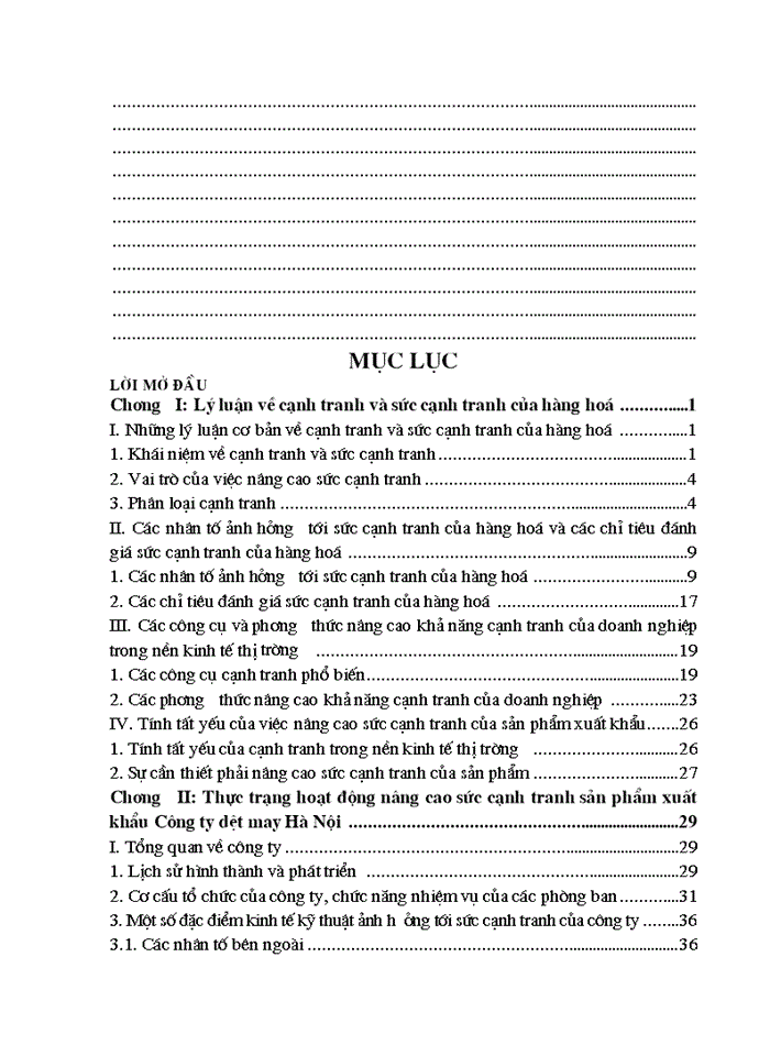 image for page Một số giải pháp chủ yếu nhằm nâng cao khả năng cạnh tranh của công ty dệt may Hà Nội