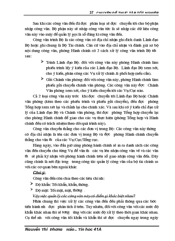 image for page Ứng dụng C# vào xây dựng chương trình quản lý công văn tại bộ tài chính