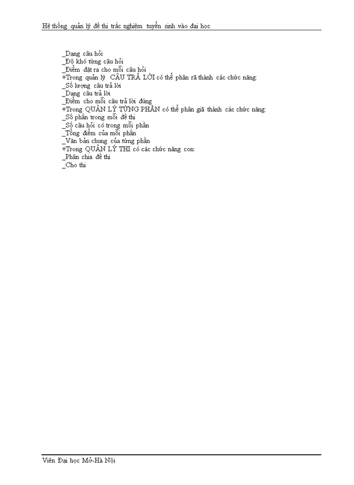Hệ thống quản lý đề thi trắc nghiệm tuyển sinh vào đại học