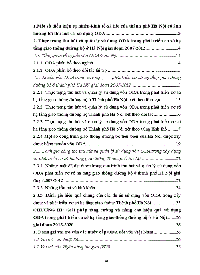 image for page Thu hút và sử dụng vốn ODA phát triển cơ sở hạ tầng giao thông đường bộ ở thành phố Hà Nội giai đoạn 2007-2020