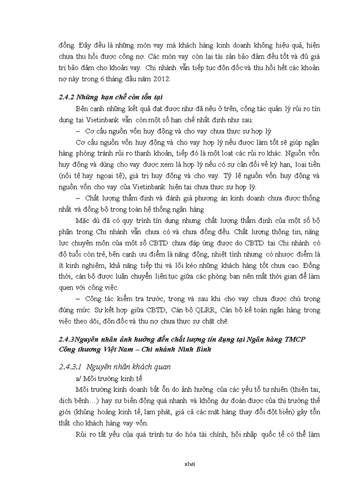 image for page Giải pháp nâng cao hiệu quả quản trị rủi ro tín dụng tại Ngân hàng TMCP Công thương Việt Nam – Chi nhánh Ninh Bình