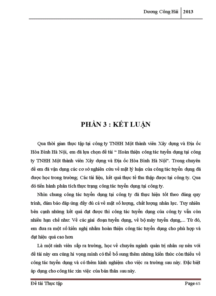 image for page Hoàn thiện công tác tuyển dụng nhân lực tại công ty TNHH Một thành viên Xây dựng và Địa ốc Hòa Bình Hà Nội