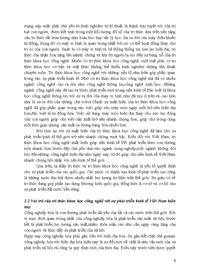 image for page Luận chứng vai trò của tri thức khoa học – công nghệ với sự phát triển kinh tế theo hướng công nghiệp hóa, hiện đại hóa ở Việt Nam