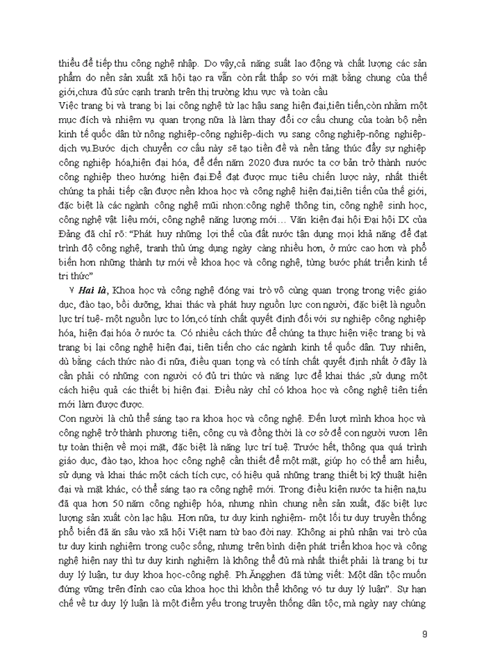 image for page Luận chứng vai trò của tri thức khoa học – công nghệ với sự phát triển kinh tế theo hướng công nghiệp hóa, hiện đại hóa ở Việt Nam