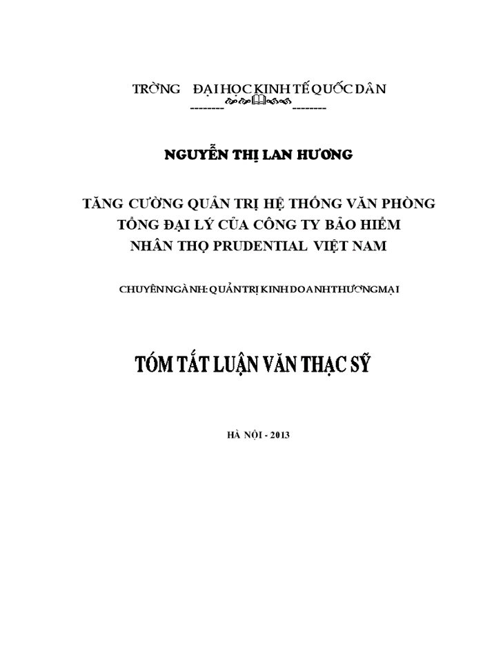 image for page Tăng cường quản trị hệ thống văn phòng tổng đại lý của công ty bảo hiểm nhân thọ PRUDENTIAL VIỆT NAM