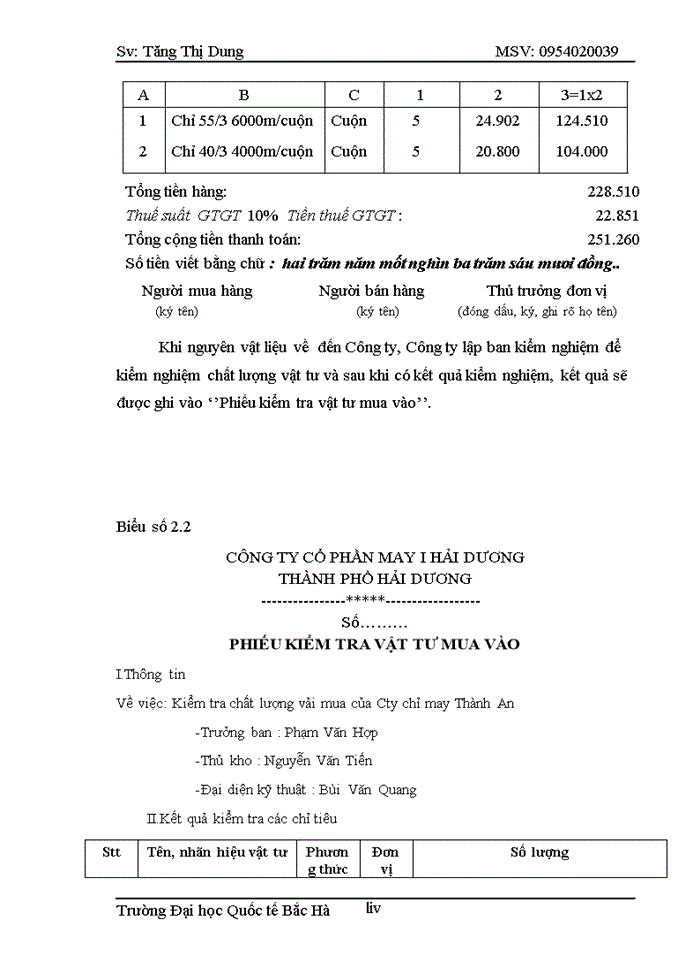 image for page Hoàn thiện kế toán nguyên vật liệu tại công ty cổ phần may I HẢI DƯƠNG