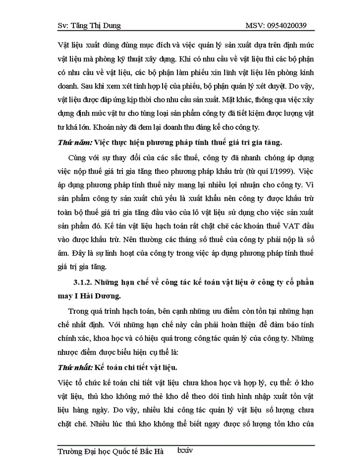 image for page Hoàn thiện kế toán nguyên vật liệu tại công ty cổ phần may I HẢI DƯƠNG