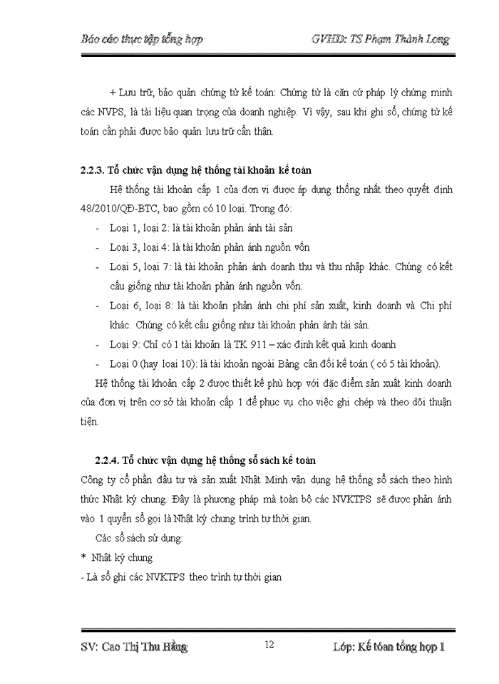 image for page Tổ chức bộ máy kế toán và hệ thống kế toán tại Công ty cổ phần đầu tư và sản xuất Nhật Minh