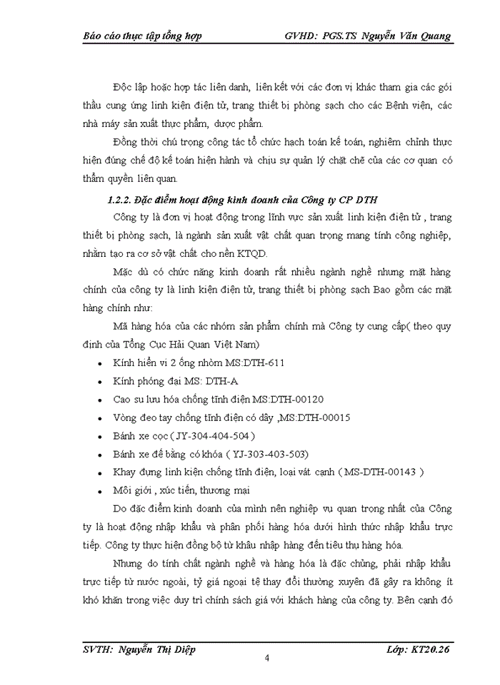 image for page Tổ chức bộ máy kế toán và hệ thống kế toán tại công ty cổ phần DTH