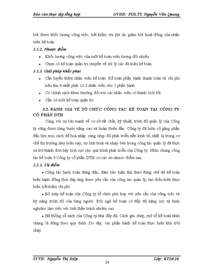 image for page Tổ chức bộ máy kế toán và hệ thống kế toán tại công ty cổ phần DTH