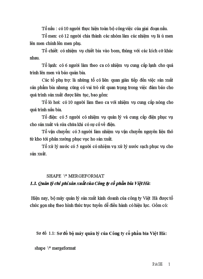 image for page Hoàn  thiện kế  toán chi phí sản xuất và tính  giá  thành  sản  phẩm tại Công ty Cổ Phần Bia Và Nước Giải Khát Việt Hà