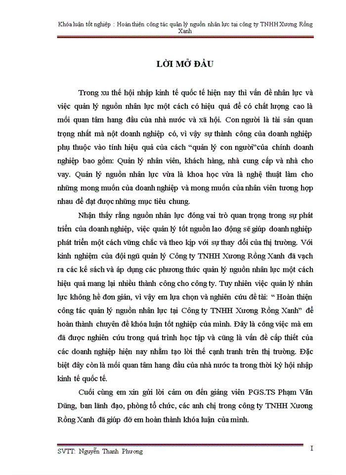 image for page Hoàn thiện công tác quản lý nguồn nhân lực tại công ty TNHH Xương Rồng Xanh