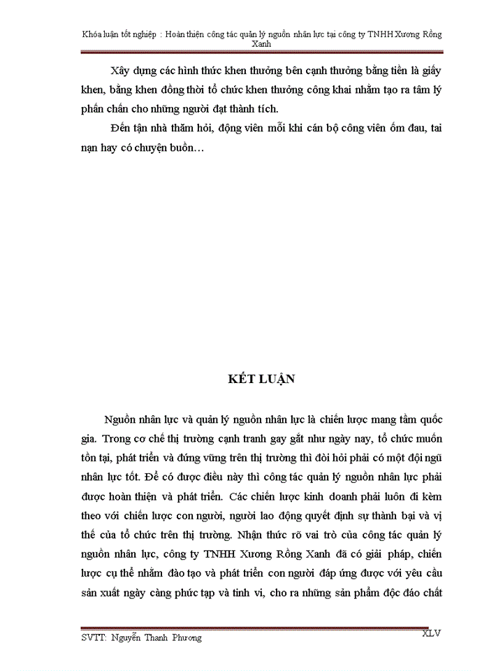 image for page Hoàn thiện công tác quản lý nguồn nhân lực tại công ty TNHH Xương Rồng Xanh