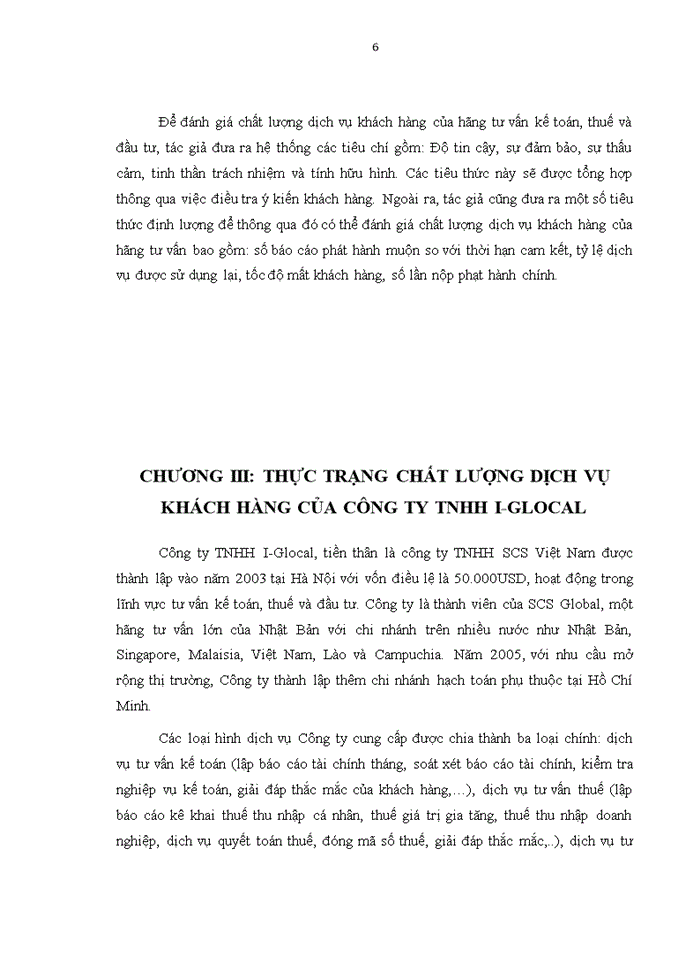 image for page Nâng cao chất lượng dịch vụ khách hàng tại Công ty TNHH I-Glocal