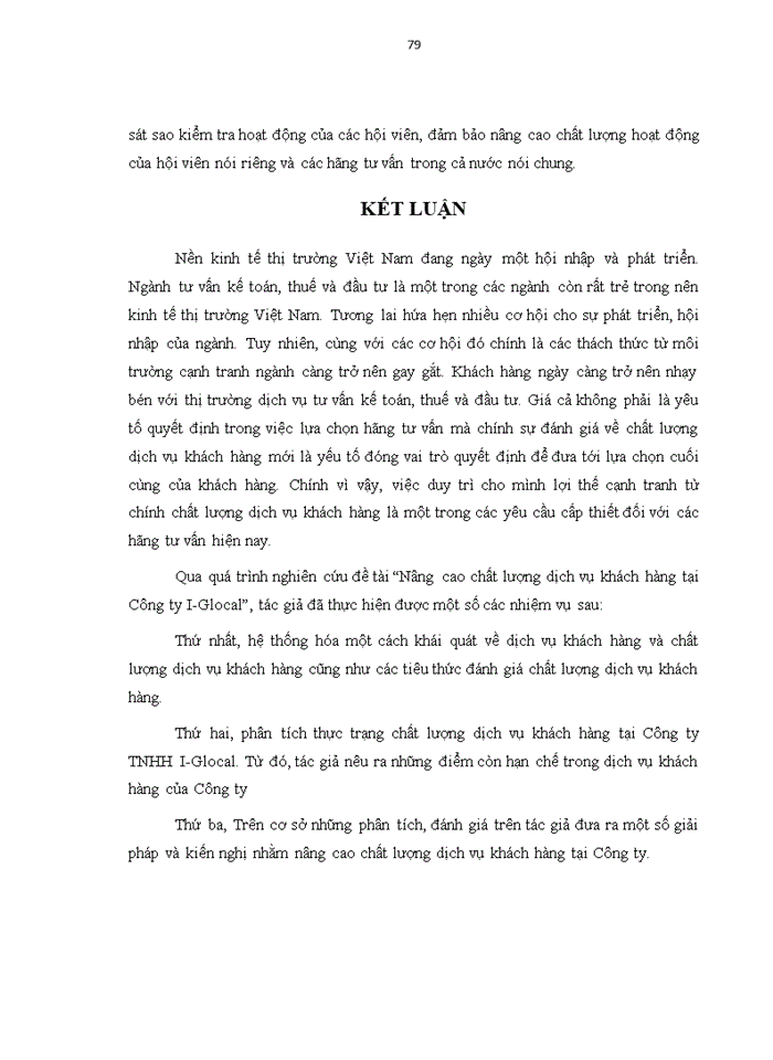 image for page Nâng cao chất lượng dịch vụ khách hàng tại Công ty TNHH I-Glocal