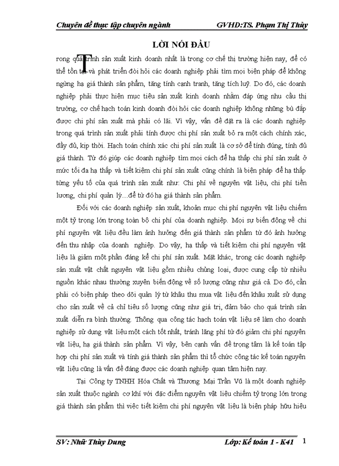 image for page Hoàn thiện công tác kế toán nguyên vật liệu tại Công ty TNHH Hóa Chất và Thương Mại Trần Vũ