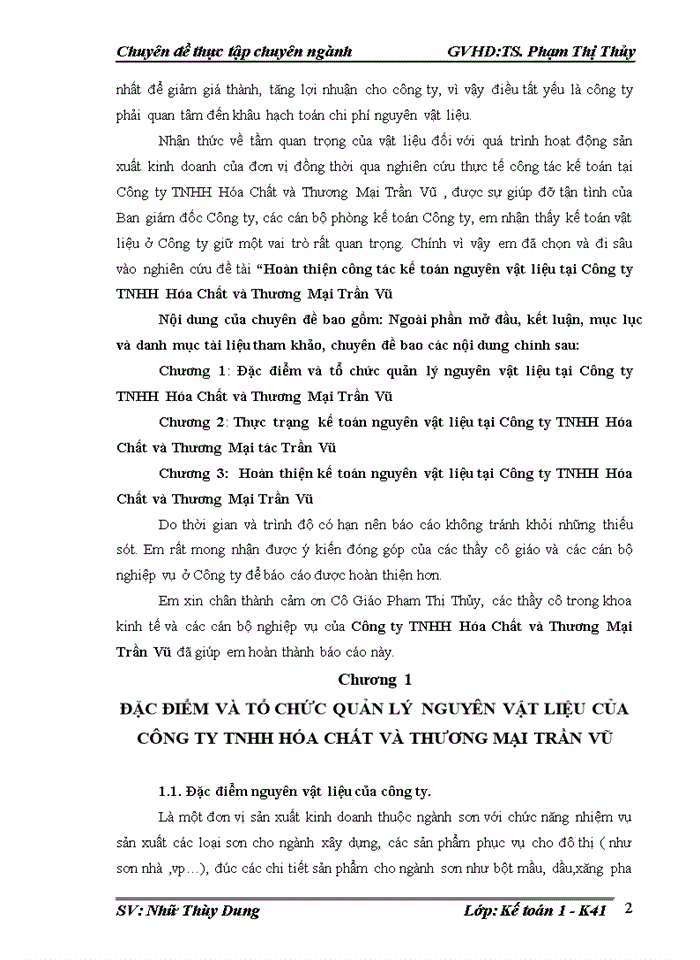 image for page Hoàn thiện công tác kế toán nguyên vật liệu tại Công ty TNHH Hóa Chất và Thương Mại Trần Vũ