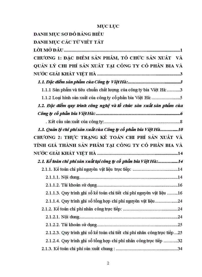 image for page HOÀN  THIỆN KẾ  TOÁN CHI PHÍ SẢN XUẤT VÀ TÍNH  GIÁ  THÀNH  SẢN  PHẨM TẠI CÔNG TY CỔ PHẦN BIA VÀ NƯỚC GIẢI KHÁT VIỆT HÀ