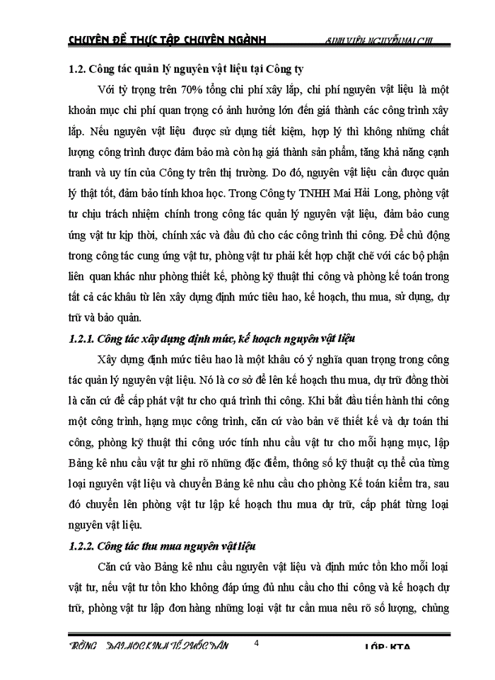 image for page Hoàn thiện công tác kế toán Nguyên vật liệu tại Công ty TNHH Mai Hải Long