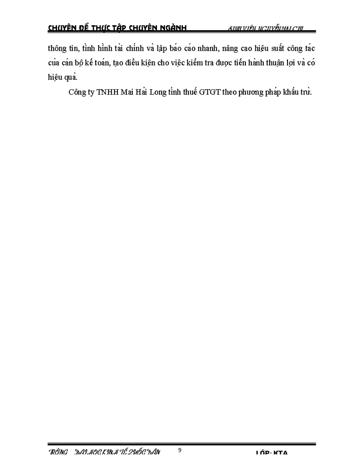 image for page Hoàn thiện công tác kế toán Nguyên vật liệu tại Công ty TNHH Mai Hải Long