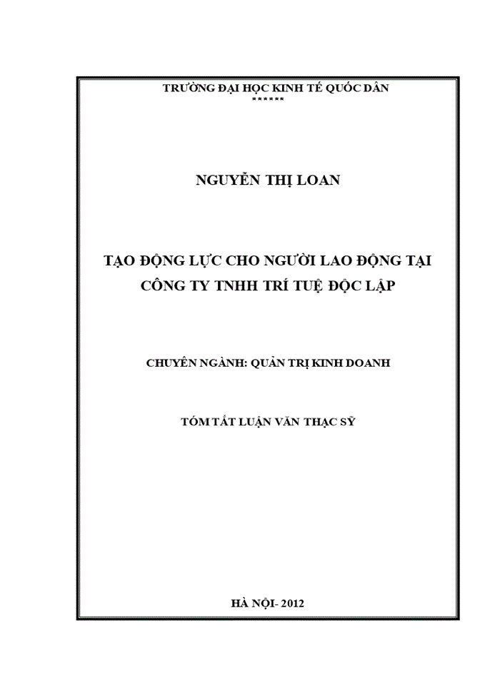 image for page Một số giải pháp tạo động lực cho người lao động tại công ty TNHH TRÍ TUỆ ĐỘC LẬP