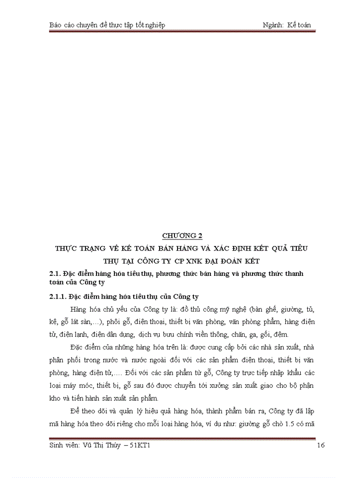 image for page Thực trạng về kế toán bán hàng và xác định kết quả tiêu thụ tại công ty cp XNK ĐẠI ĐOÀN KẾT