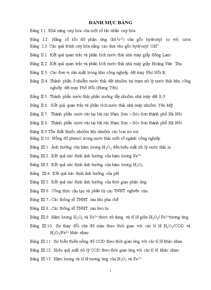 image for page Nghiên cứu ứng dụng các phương pháp oxy hóa tiên tiến (AOP) trong xử lý nước thải chứa các hợp chất hữu cơ khó phân hủy sinh học