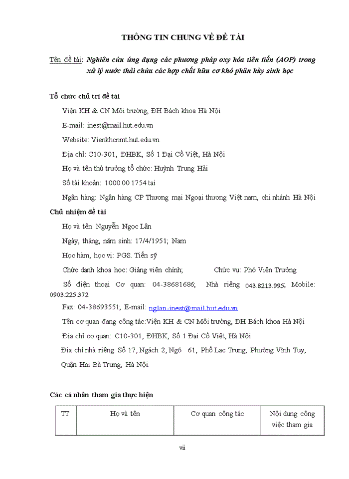 image for page Nghiên cứu ứng dụng các phương pháp oxy hóa tiên tiến (AOP) trong xử lý nước thải chứa các hợp chất hữu cơ khó phân hủy sinh học