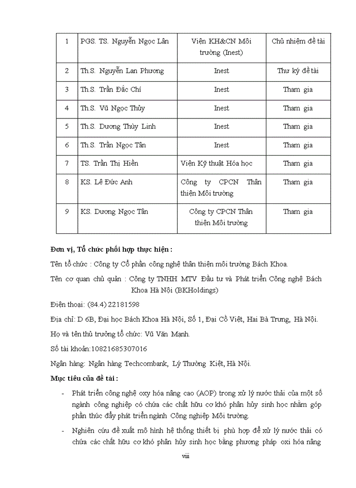 image for page Nghiên cứu ứng dụng các phương pháp oxy hóa tiên tiến (AOP) trong xử lý nước thải chứa các hợp chất hữu cơ khó phân hủy sinh học