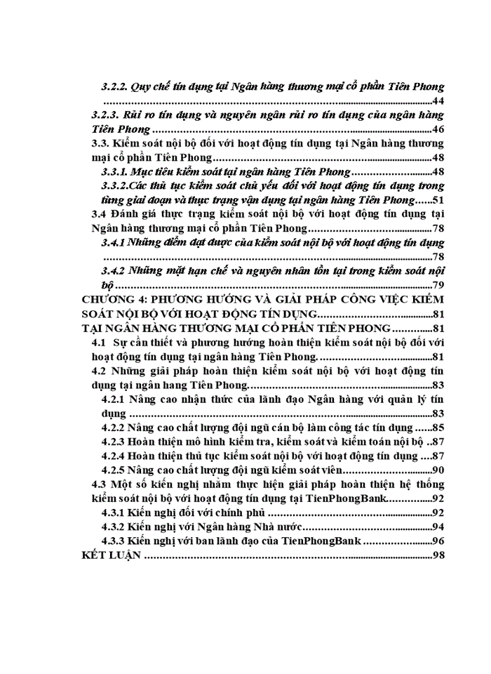 image for page Nghiên cứu về kiểm soát nội bộ đối với hoạt động tín dụng tại NH TMCP Tiên Phong