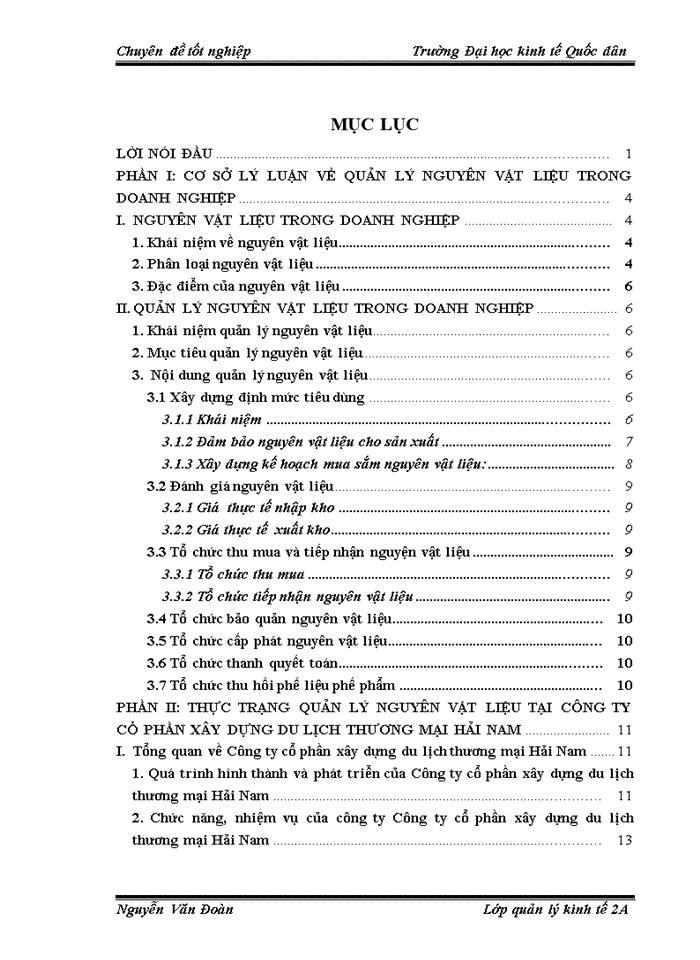 image for page Quản lý nguyên vật liệu tại Công ty Cổ phần Xây dựng Du lịch Thương mại Hải Nam