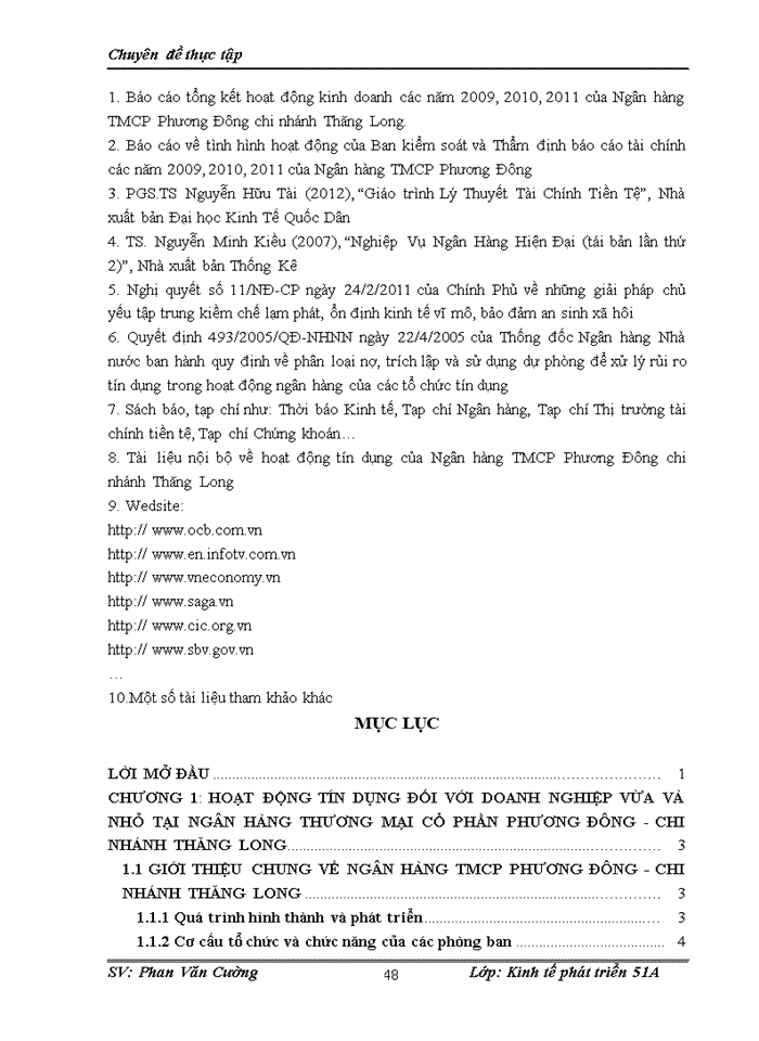image for page Hạn chế rủi ro tín dụng đối với các doanh nghiệp vừa và nhỏ tại Ngân hàng Thương Mại Cổ Phần Phương Đông chi nhánh Thăng Long