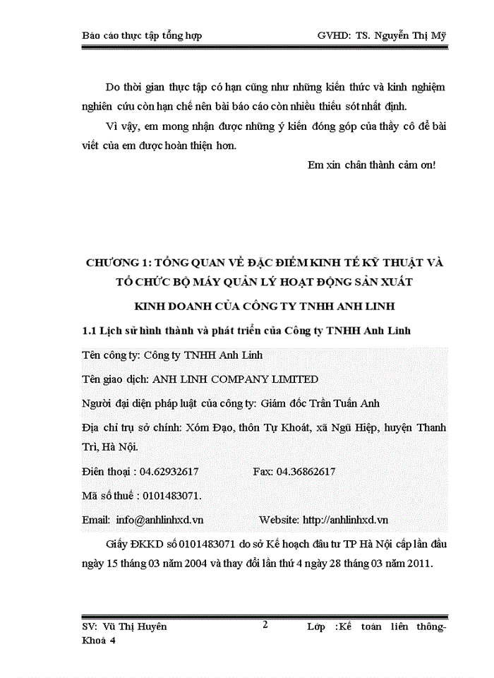 image for page Tổ chức kế toán tại công ty TNHH Anh Linh