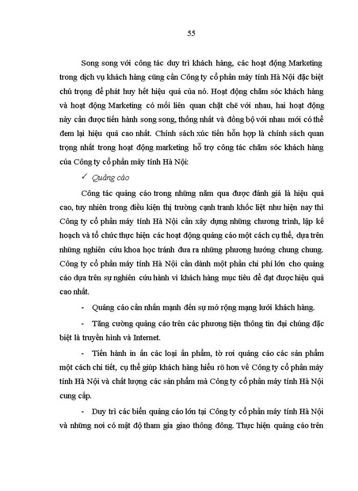 image for page Hoàn thiện hoạt động chăm sóc khách hàng của công ty cổ phần máy tính HÀ NỘI